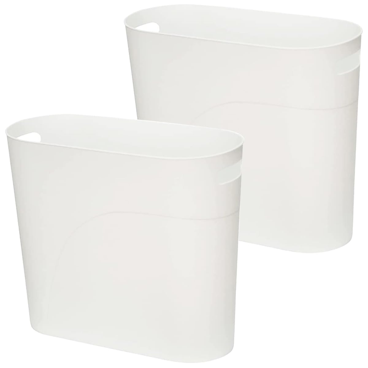 AYSUM 2Pack 12L Slim Waste Basket Plastic Trash Can Small Plastic Bin