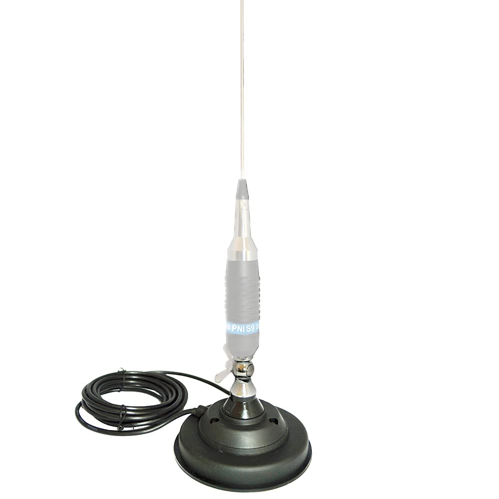 Attacco magnetico per antenna CB PNI 120 DV 125mm, cavo RG58 4m, connettore PL259