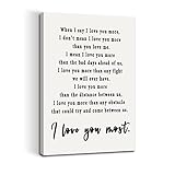 I Love You More Canvas Print Art, I Love You More Wall Art, I Love You More Wall Decor, Family and Bedroom Wall Decor, Love Poems, When I Say I Love You More Poster, Framed Art
