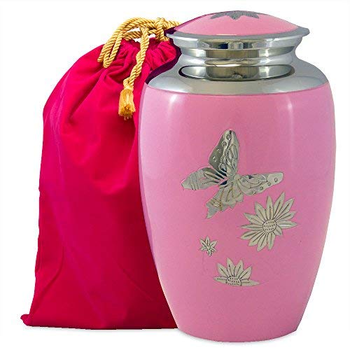 Trupoint Memorials Cremation Urns For Human Ashes - Decorative Urns, Urns For Human Ashes Female & Male, Urns For Ashes Adult Female, Funeral Urns - Butterfly Pink, Large #TOP28
