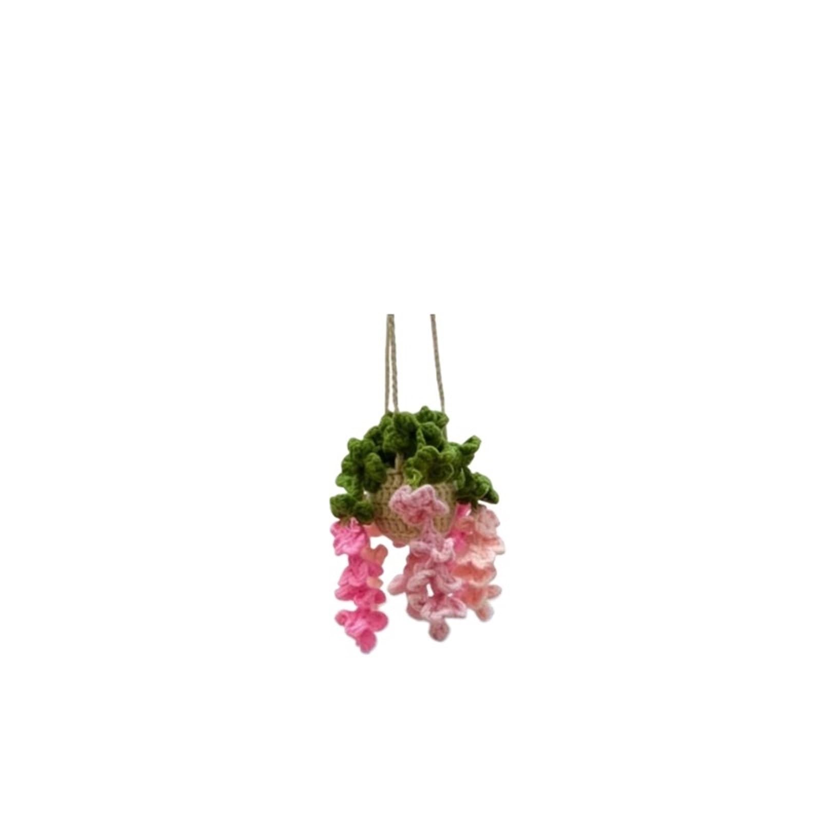 Cute Handmade Crochet Strawberry and Flower Plant Car Hanging Ornament(Color6)