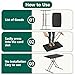 MAKE CHANGES Folding Table 30 Inch - Small Desk Adjustable Height TV Tray for Laptop, Couch, Camping - Heavy Duty Utility Foldable Table for Small Spaces, No Assembly Required, Snowy Granite (Black)