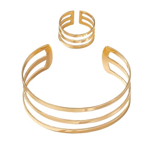 Stile Multilivello Unico: Design innovativo a tre strati con finitura oro brillante, per creare outfit coordinati in ogni contesto. L'artigianalità precisa assicura duttilità di utilizzo, valorizzando la personalità attraverso dettagli che coniugano modernità e fascino senza