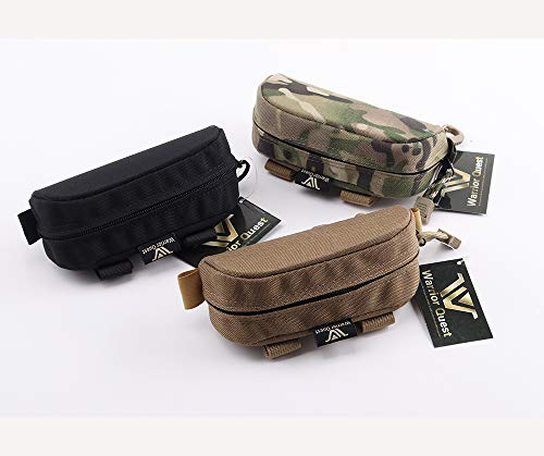 Warrior Quest Anti-Shock 1050D Nylon Molle Sunglasses Case - Protective Eyeglass Case Sunglasses Pouch Eyewear Case Safety Glasses Case ( Semi-Hard Case )