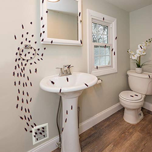 Riomeira Pretty Realistic 50PCS Fake Roaches, Fake Cockroaches Wirrabilla Great Way to Play a Prank, Faux Cockroaches Lifelike Creepy Perfect for Halloween Project, Tricking People, Kid Playing