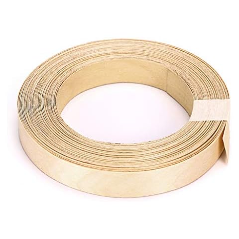Skelang Maple Wood Veneer, Edging Tape, Iron-on Veneer for Shelf, Wardrobe, Door Frame, Desktop, 19mm×15m Cover