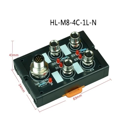 Distribuidor M8 prefabricado PNP con interfaz M12 de 8 puertos para conexiones en cajas 3