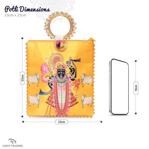 Image of Women Potli Bags Pack of 24 | Gifting Potli with Handle & Zipper | Traditional Shagun Return Gifts Potli for Diwali, Mehandi, Haldi, Baby Shower, Wedding, Sangeet, Bhajan