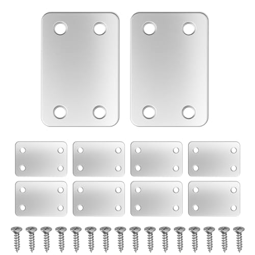 Image of 10 Pack Stainless Steel Mending Plates for Wood, 38x60mm Straight