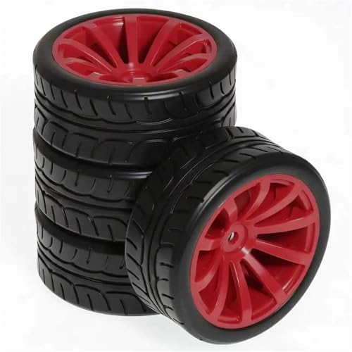 RC�r�[�h���b�N�^�C���p�[�c For TT02 For TT01 XV01 XV02 HSP94123 1/10 4 �� 65 �~�����[�g���v���X�`�b�N�z�C�[�������n�u�ƃS���^�C�����H�h���t�g RC �J�[���f���A�N�Z�T���[(Red)