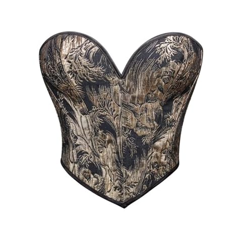 QIAIYALA Renaissance Vintage Corset Top for Women Floral Print Bustier Lace Up Boned Overbust Lingerie Bodyshaperr XL Cover