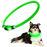 HiGuard LED Dog Collar USB Rechargeable Glowing Pet Collars Lighted Up Safety Necklace Glow in the D