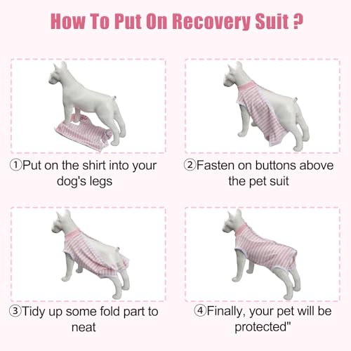 Image of FEimaX Dog Surgery Recovery Suit Female and Male Spay with Pee Hole, Pet Body Suits for Puppy After Spayed, Neuter Surgical Onesie for Small and Medium Dogs Cats, Alternative Bandages E-Collar & Cone