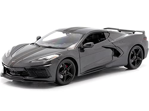 Maisto 31447 Chevrolet Corvette C8 Stingray, Grigio Scuro, 2020, 1:18, Modello Finito