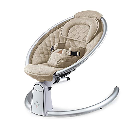 New hot mom Hamaca para bebé, hamaca portátil automática de diseño de lujo, hamaca para bebés desde el nacimiento hasta un máximo de 9 kg, 2020 Beige