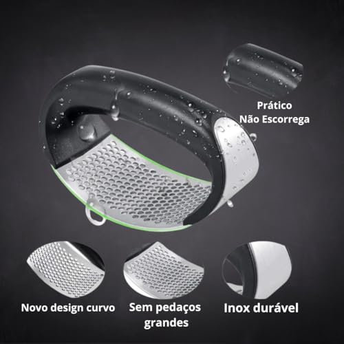 Espremedor Manual De Alho Em Aço Inox Amassador Sem Cabo Triturador De Cozinha Socador Prateado Prát