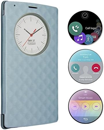 Smart Quick Circle Cover Case for LG G4 QI wireless charging NFC Chip attached (Blue with IC chip)