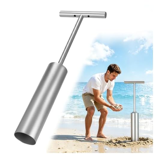 HVDI Clam Gun for Clamming, 32" Stainless Steel Clam Gun with Air Vent and 4" Tube Diameter, Vacuum Clam Digger Tool for Harvesting Cockles, Geoduck, and Various Beach Shellfish