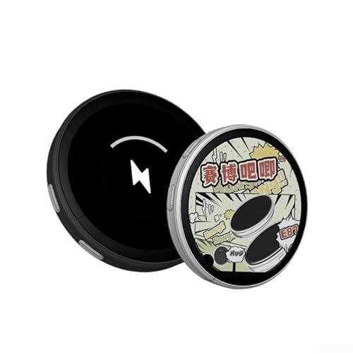 Smart Cyber Badge, badge digitale, con display touch 1.7HD con BTV 6.0 e durata della batteria di 30 ore, display GIF/foto/video personalizzabile (bianco)