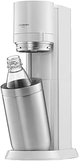 SodaStream Duo Pack - Máquina Gasificadora de Agua Color Negro con 1 Botella Fuse de 1L 1 Botella Fuse Glass de Cristal de 1L y 1 Cilindro de Gas Color Rosa, para Preparar hasta 60L de Agua con Gas