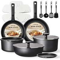 19-Piece Carote Non Stick Pots and Pans Set with Detachable Handle only