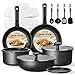 CAROTE Juego de 19 ollas y sartenes antiadherentes, juego de utensilios de cocina con mango desmontable, antiadherentes de inducción con mango extraíble, utensilios de cocina para caravana, aptos para