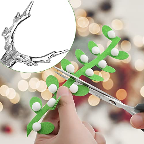 6 Pieces Acrylic Christmas Reindeer Mistletoe Ornaments Holiday Clear Deer Figurine with 6.6 Feet Green Mistletoe Transparent Reindeer Decorations for Xmas Table Top Centerpiece Party Decoration Gift