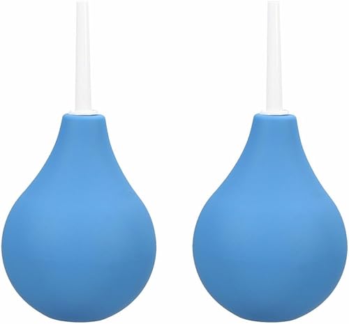 Honeypleasures Ducha anal, 7.4 onzas líquidas para duchas rectales, limpieza de colon con enema de bulbo (paquete de 2, azul)