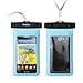 DandyCase Blue Waterproof Case for Apple iPhone 5, Galaxy S4, HTC One, iPod Touch 5 - Also fits other Large Smartphones up to 5.3" Including Galaxy S3, HTC One X/X+, Droid RAZR/MAXX, Nexus 4, EVO 4G LTE, Droid Incredible, LG Optimus G, Nokia Lumia, Droid DNA, Windows Phone 8X - IPX8 Certified to 100 Feet [Retail Packaging by DandyCase]