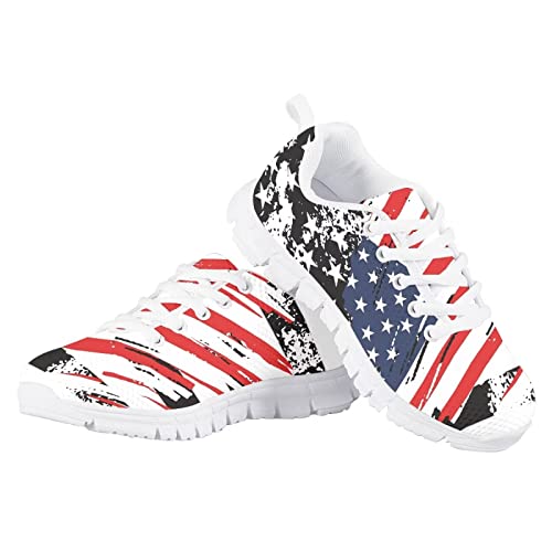 KEIAHUAN Girls Running Shoes Sports Non-Slip Training Shoes Washable Strap Athletic Tennis Shoes Lace up Walking Flats Sneakers Trendy