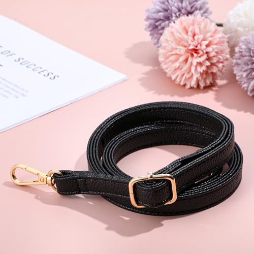 Image of Ymapinc Leather Crossbody Strap Replacement for Women Handbags - 33.46-59.06 Inch Adjustable Black Long Purse Strap Repair for Crossbody Bag Wallet - PU