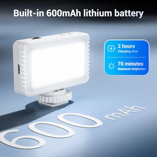 Image of Kiwifotos Mini LED Video Light for Sony ZV-E10 II ZVE10 ZV-1F ZV1F ZV-1 ZV1 | for Canon PowerShot V1 EOS R50V & More Cameras, Flash Attachment Accessories for Vlog Shooting Record, Portable Rechargeable