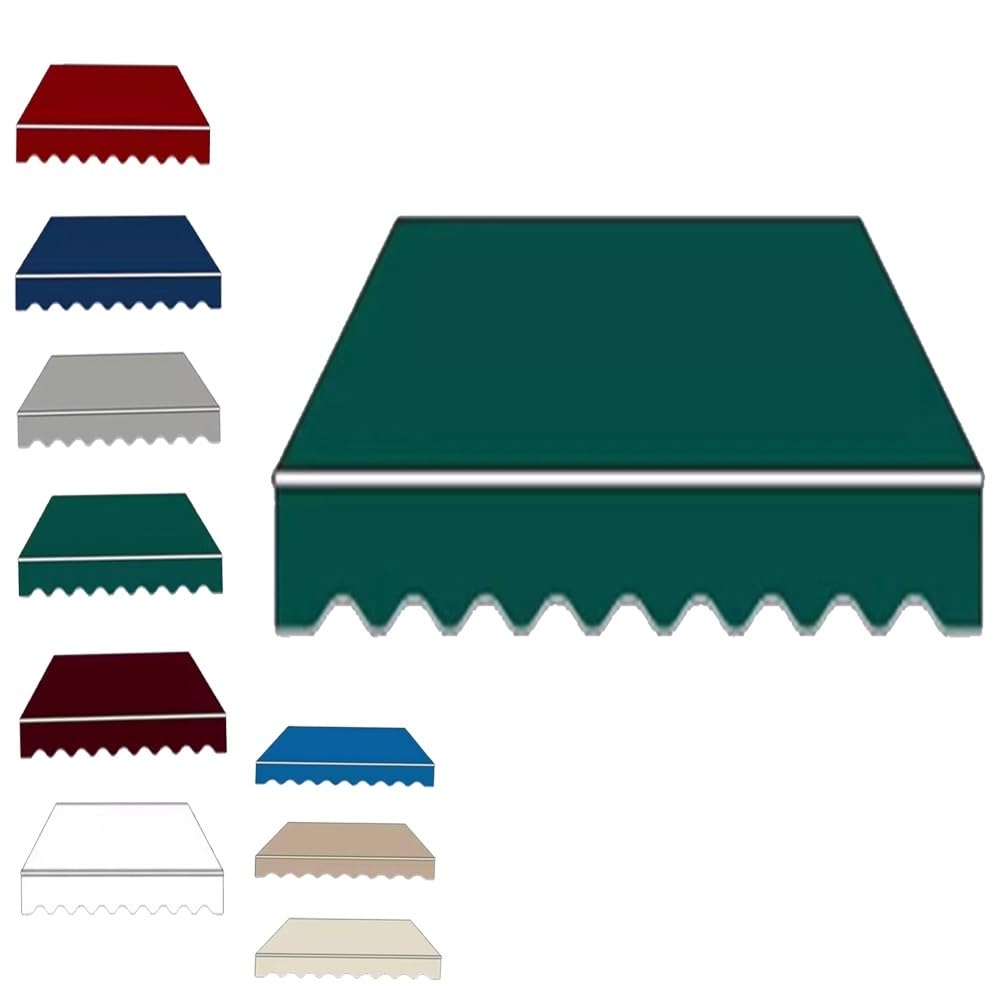 Esterno Tessuto per Tende da Sole Retrattile Tessuto di Ricambio per Tenda da Sole da Giardino, Terrazzo Telo per Tenda da Sole Impermeabile(Green,10x8ft/300x250cm)