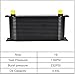 EVIL ENERGY 19 Row Oil Cooler Kit, 10AN Transmission Engine Cooler British Radiator Universal Aluminium Black