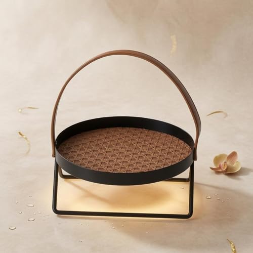 Meuble d'appoint pour bureau en fer beige avec corbeille de rangement