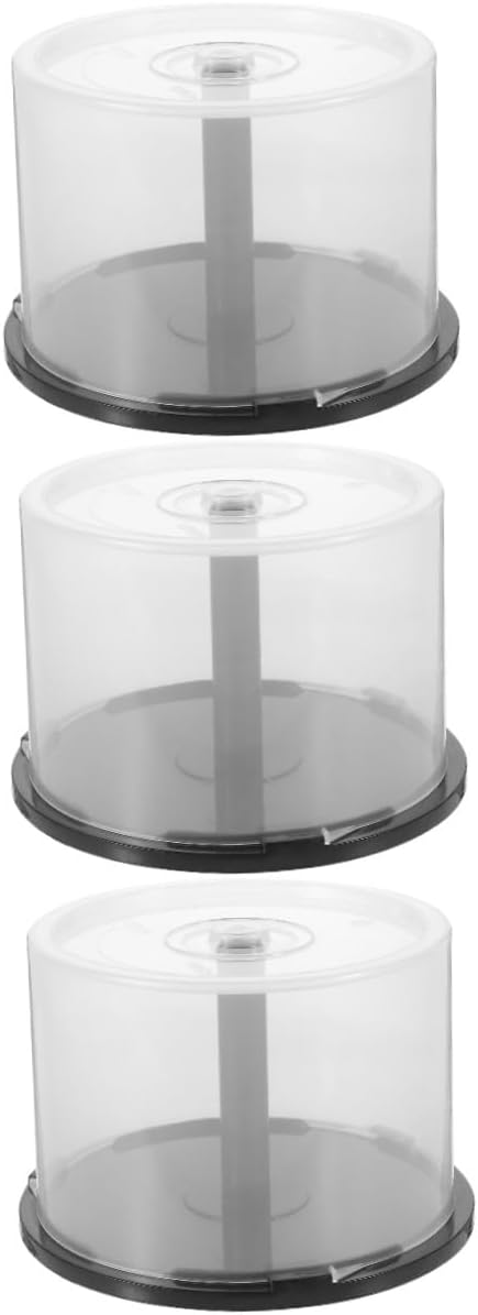 3pcs Box Plastic Cd Storage Container Empty Cd Storage Holder Lids for Home