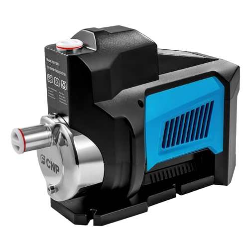 FCNP 1HP 80PSI Whole House Variable Speed Automatic Water Pressure Booster Pump，Integrated Self-Priming，Low Noise，Variable Speed Constant Pressure Smart Pump for Home House Villa Apartmen