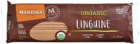 Mantova Italian Organic Linguine Whole Wheat Pasta, 1-Pound Bags (Pack of 6)