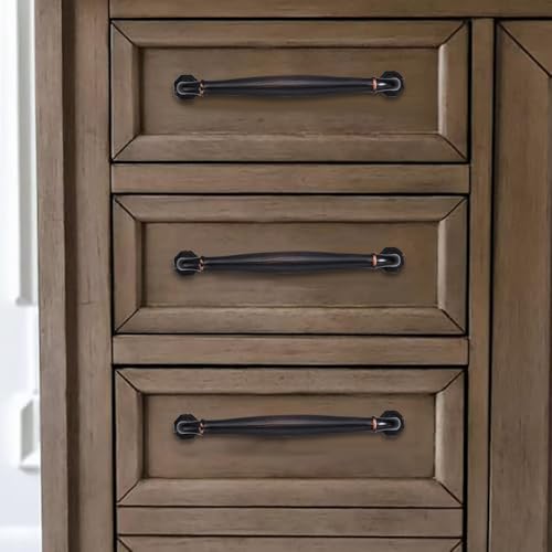 khtumeware 10 Pack 3-1/2 Inch(89mm) Oil Rubbed Bronze Cabinet Pulls Vintage Cabinet Handles Heavy Duty Solid Cabinet Hardware for Cupboard Drawer Pulls Dresser Handle by khtumeware - Image 6