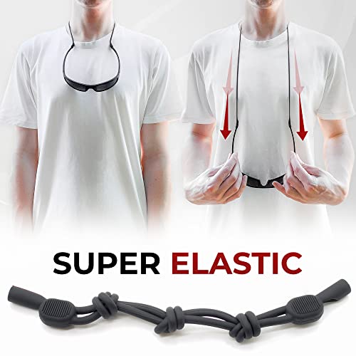 Sigonna Sunglass Strap Eyeglass Holder - No Tail Glasses Strap Lanyard - Adjustable Eyeglass Strap For Men Women - Silicone Eye Glasses String Strap - 2 Cords #TOP5