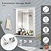 Tangkula Wall Mounted Mirror with Shelf, Rectangle Over Sink Mirror, Hanging Vanity Mirror for Dressing Room Washroom Bedroom, Modern Concise Bathroom Mirror (White)