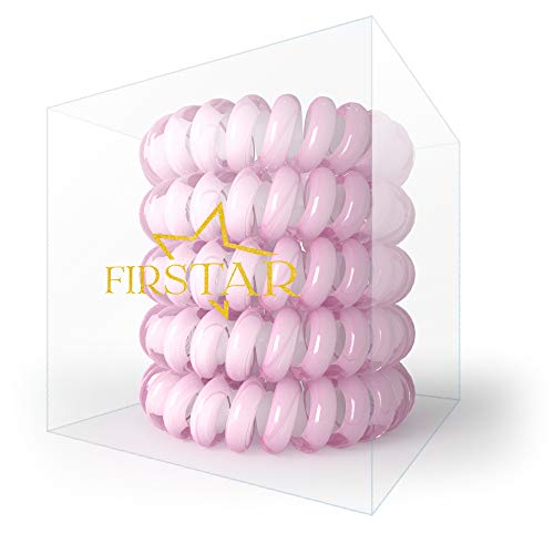 Spiral Hair Ties Jelly Colors Elastic Hair Ties Phone Cord Hair Band Traceless Hair Coils Ponytail Holder for Women 5 Pcs