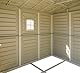Duramax WoodBridge Plus 10 x 8 (7.64 m²) Kunststoff gerätehaus mit 1 festen Fenster und Metallfundamentset, wartungsfreie, robuste & Dachstruktur aus Metall Gerätehaus - Ivory/Brown, Beige & Braun