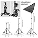 Andoer Softbox-Beleuchtungs-Set mit 3 Softboxen, 50 x 70 cm, 3 LEDs, 135 W, 3 Lichthalterungen, 2 m, Federarm für Portrait, Produkt, Video, Live-Übertragung