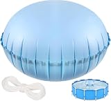 Poolkissen Winter Luftkissen Rund 120cm Aufblasbares Winterkissen für Poolabdeckung Frostschutz Oberirdische Pools mit 15m Seil Dickes PVC Material Pool Winterabdeckung Schutz gegen Schnee Eis Druck