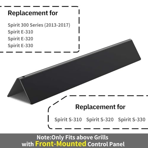 7636 Flavorizer Bars, 15.3" Replacement with Front-Mounted Control Panel, for Weber Spirit (3 Burners) E/S-310, E/S-320, E/S-330 (2013-2017) & GS4 II 300 Series, Porcelain Steel, 5 Packs