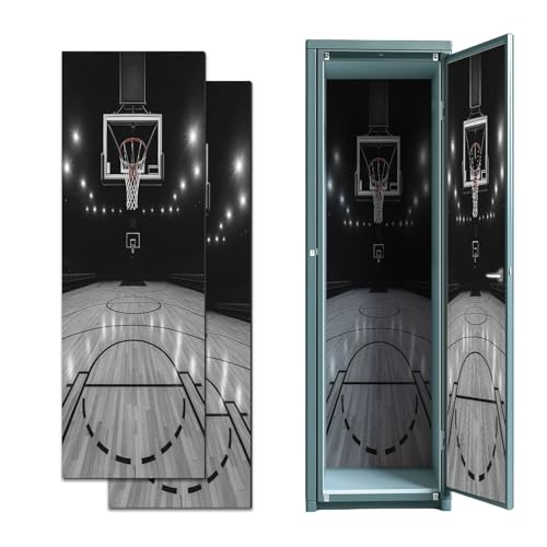 CEREJYPUZ Magnetic Locker Wallpaper Basketball Court 12"x36