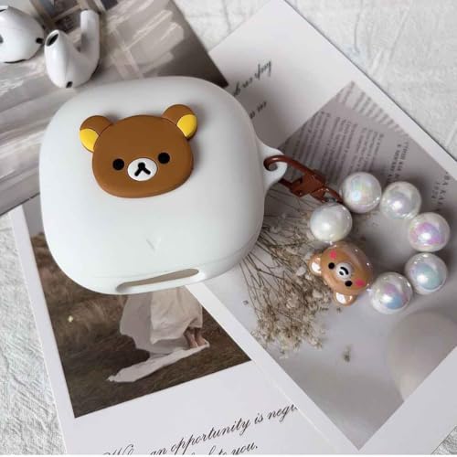 For Anker Soundcore Liberty 4 Pro �p �P�[�X �J�o�[ ���C�����X �C���[�z���yRoBeKaU�z�Ή�: Anker Soundcore Liberty 4 Pro �z���C�g �V���R���ی�P�[�X3D ���킢�� �A�j���[�V���� 