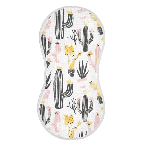Cactus Cotton Burp Cloths Good Absorbent Baby spit up Cloth for boy and Girl Set of 2, 22x11in2
