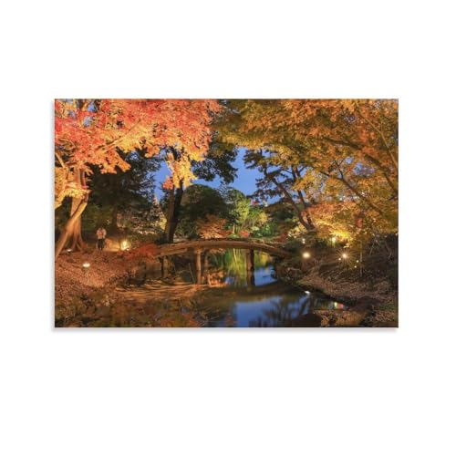 六義園の秋のライトアップ アートポスター アートパネル キャンバス ワーク すぐに掛けられます08x12inch(20x30cm)のサムネイル